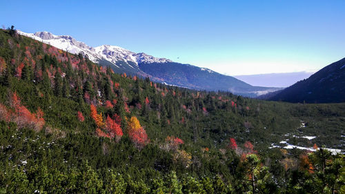 Scenic view of mountains against clear sky