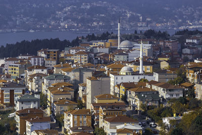 Buildings in istanbul overlooking to bosporus