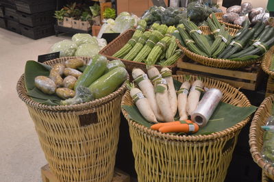 Vegetables for sale in market stall