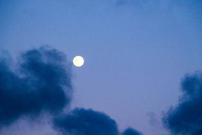Low angle view of moon in sky