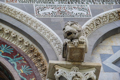 Low angle view of statue in temple