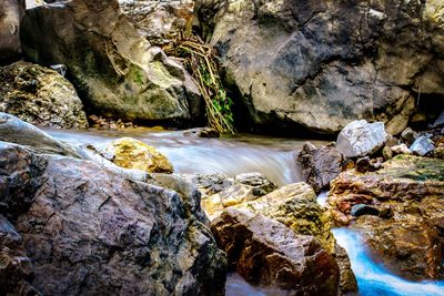 Scenic view of waterfall