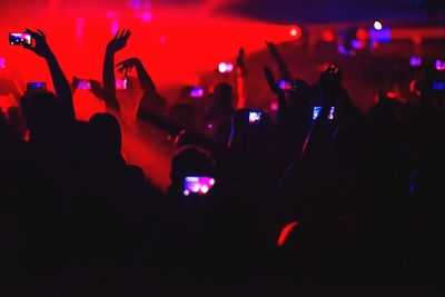 Crowd enjoying music concert