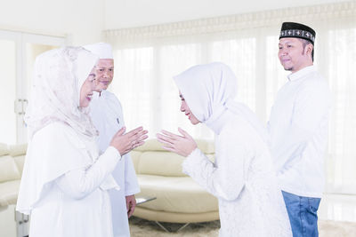 Group of people at home