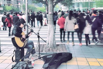 People on city street