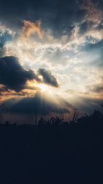 Scenic view of dramatic sky during sunset