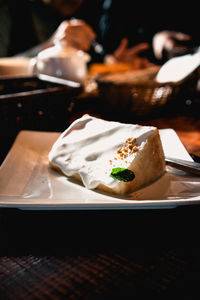 Close-up of food on table