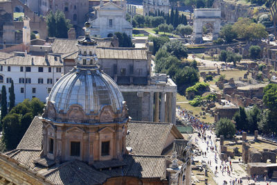 High angle view of city