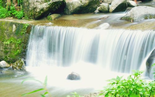 Scenic view of waterfall