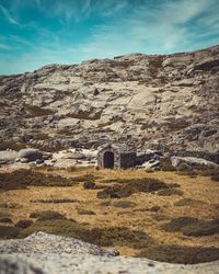 Scenic view of old building against sky