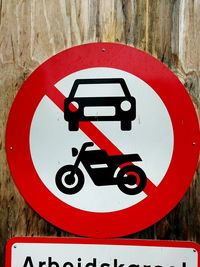 Close-up of road sign