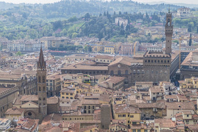 Aerial view of the historic center of florence with so many monuments