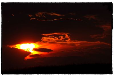 Scenic view of dramatic sky at night