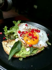 Close-up of breakfast on plate