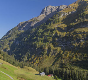 Scenic view of landscape and mountains against sky