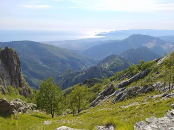 Scenic view of mountains against sky