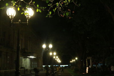 Night view of illuminated street light