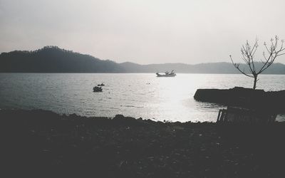 View of boats in sea