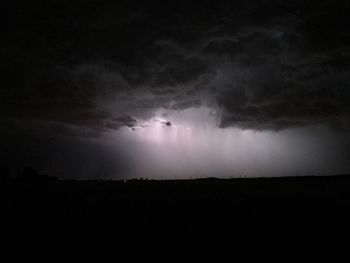 Scenic view of silhouette landscape against sky at night