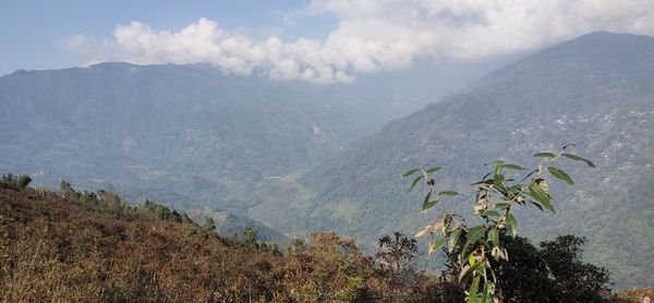 Scenic view of mountains against sky