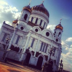 Low angle view of church against sky