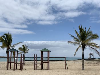 Scenic view of beach against sky on isabela island galapagos 