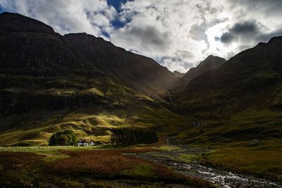 Scenic view of mountains against sky