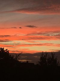 Scenic view of dramatic sky during sunset