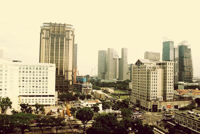 View of skyscrapers in city