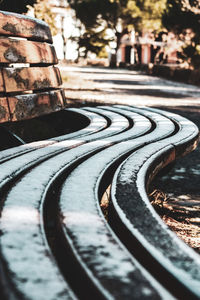 Close-up of tire track