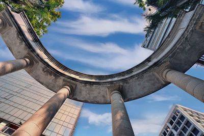 Low angle view of historical building against sky