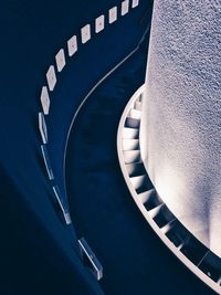 High angle view of spiral staircase