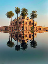 Reflection of buildings in water