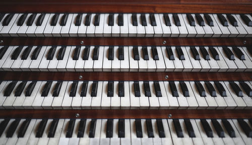 Close-up of piano keys