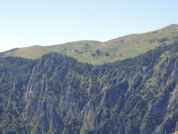 Scenic view of mountains against clear sky