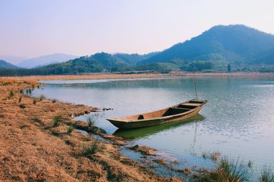 View of boats in lake