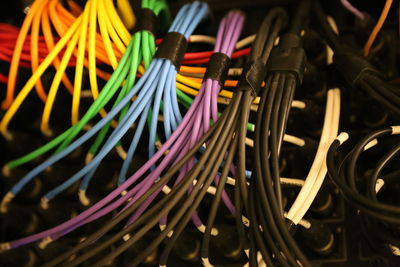 Full frame shot of colorful cables