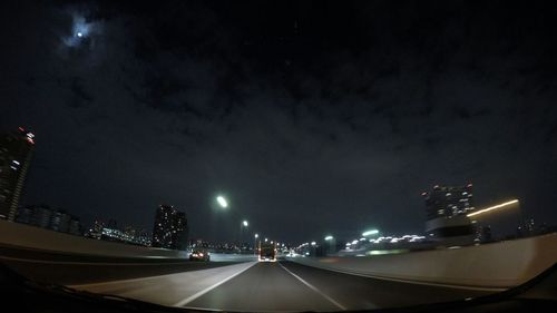Illuminated city at night
