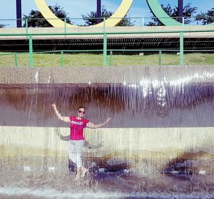 Girl standing in water