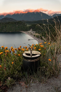 Scenic view of lake against mountain