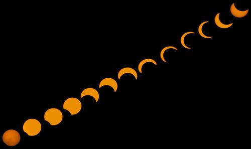 Close-up of illuminated lights against black background