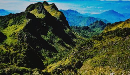 Scenic view of mountains against sky