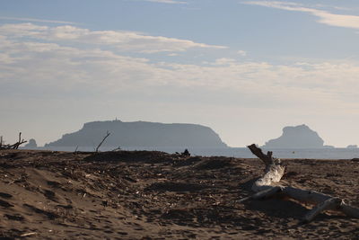 Scenic view of beach against sky