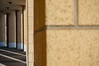 Close-up of colonnade in building