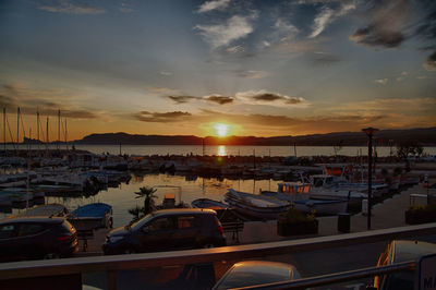 Scenic view of sunset over sea