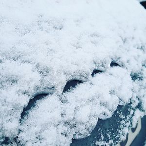Full frame shot of snow covered car