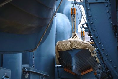 Lifeboat hanging in ship