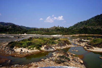 Scenery along the mekong river border thailand - lao people's democratic republic