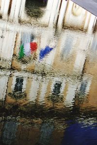 High angle view of wet car in city