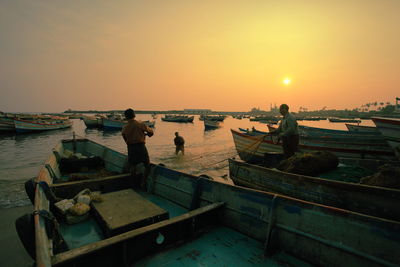 Scenic view of sunset over sea